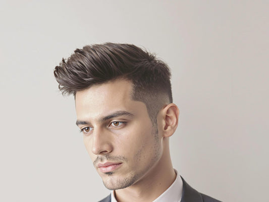 Man with trendy haircut and clean minimalist style