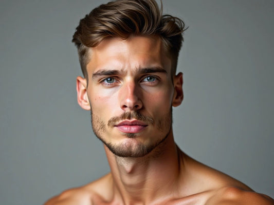 Stylish man with clean haircut and smooth skin.