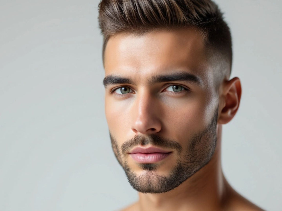 Sophisticated man with a clean haircut in soft lighting.