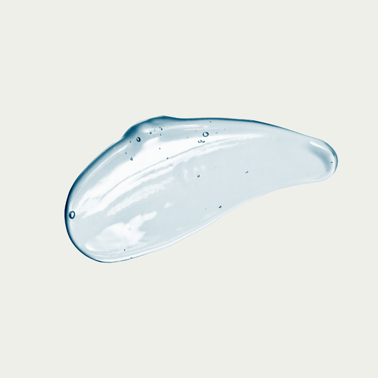 Clear Men's After Shave Gel with natural ingredients on a white background