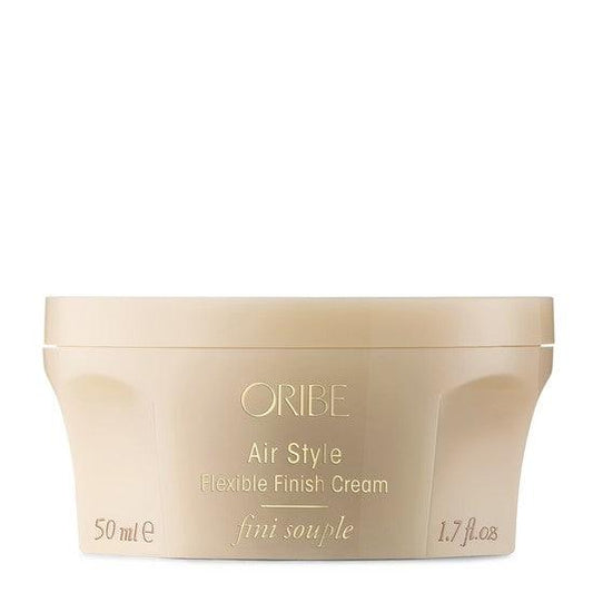 Oribe Airstyle Flexible Finish Cream 50ml container, luxurious texture, soft touchable hold, versatile hair styling product for all hair types.