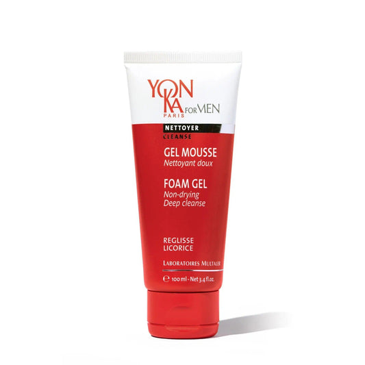 Yon-Ka for Men Foam Gel, 100ml tube - Gentle cleansing product with licorice, deeply cleanses and purifies the skin, suitable for all skin types.
