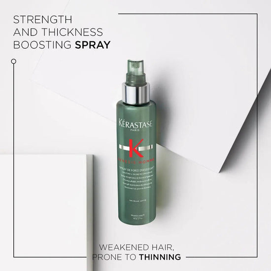 Kerastase Genesis Homme Spray de Force Épaississant for strength, thickness, and volume in thinning hair.
