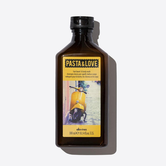 Davines Hair Beard & Body Wash 300ml bottle for men on a white background showing vespa street label