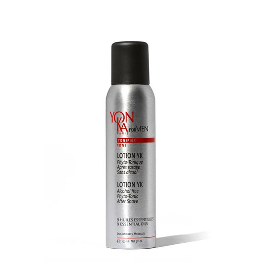 Yon-Ka Lotion YK bottle for men, alcohol-free phyto-tonic, designed to enhance skin appearance and balance moisture.