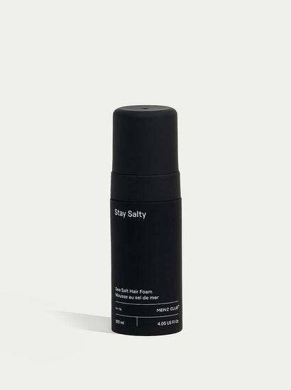 Stay Salty Sea Salt Hair Foam bottle for adding body and volume to fine and thick hair, with natural ingredients and sulfate-free formula