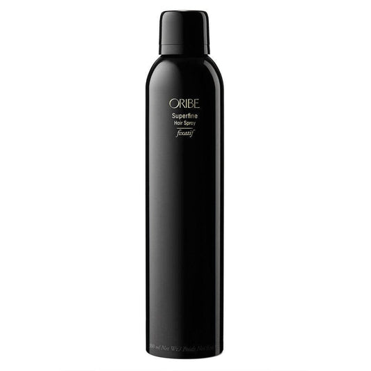 Oribe Superfine Hair Spray - lightweight, flexible hold finishing spray for polished styles, 300ml black bottle.